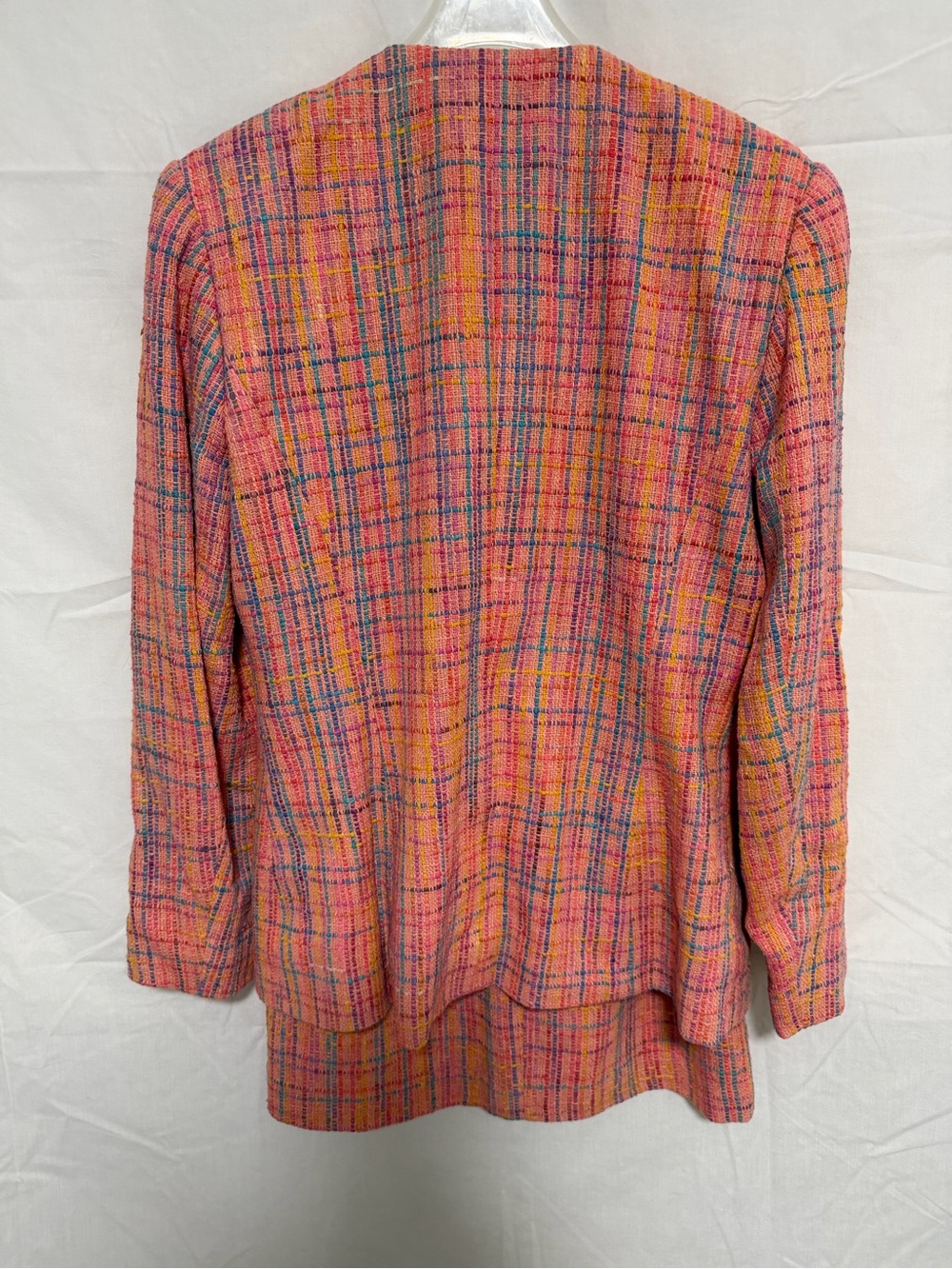 Anne Crimmins Pink Plaid Tweed Skirt Set - Picture 6 of 11